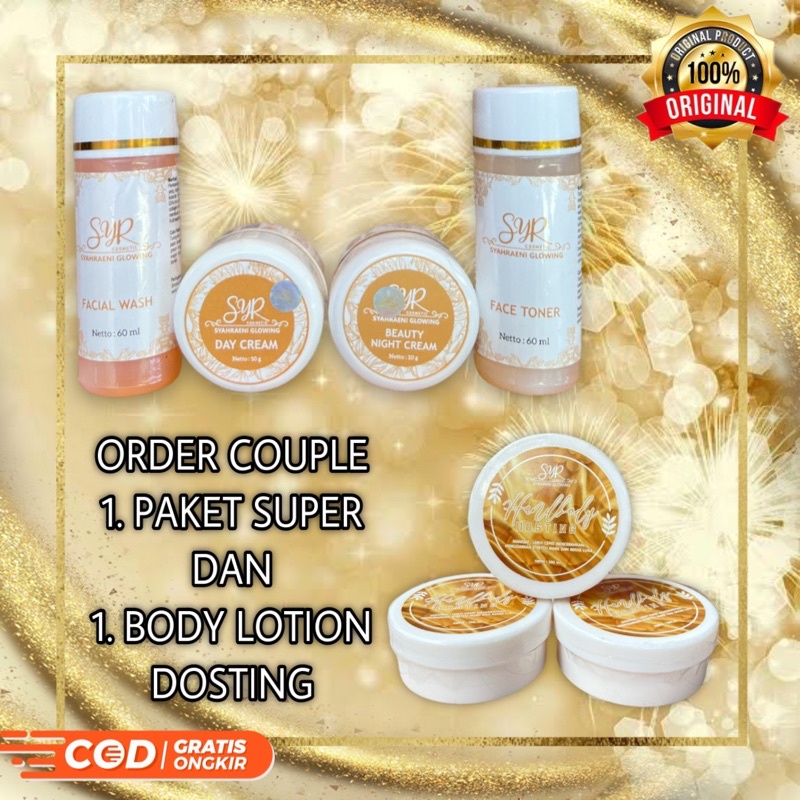 BISA (COD) PAKET SUPER &amp; HEMBODY LOTION SYAHRENI / SYR GLOWING PAKET SUPER &amp; BODY LOTION SYAHRENI ORIGINAL