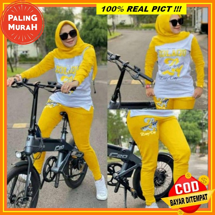 Setelan Baju Olahraga Wanita Muslimah - One Set Muslim Salwa By Zolaris Setelan Olga Baju Olahraga W
