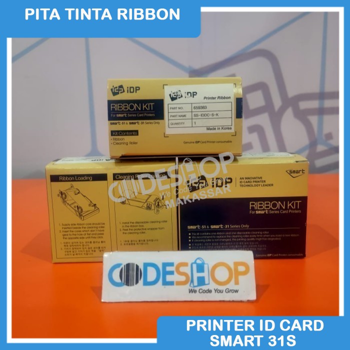 Pita Tinta Ribbon Black Hitam Printer ID Card Smart 31 IDP RIBBON KIT ID CARD PRINTER SMART 31s