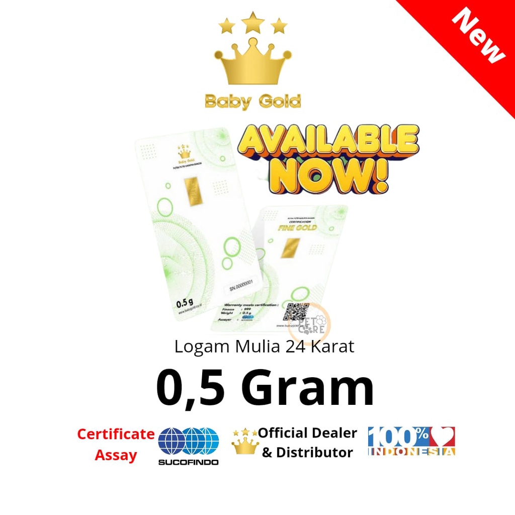 BABY GOLD 0.5 GRAM LOGAM MULIA EMAS MURNI