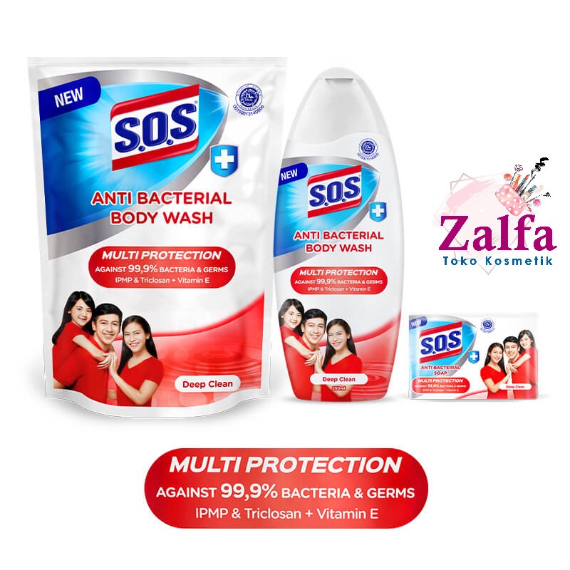 SOS Antibacterial Soap Deep Clean Cair / SOS Sabun Mandi Cair