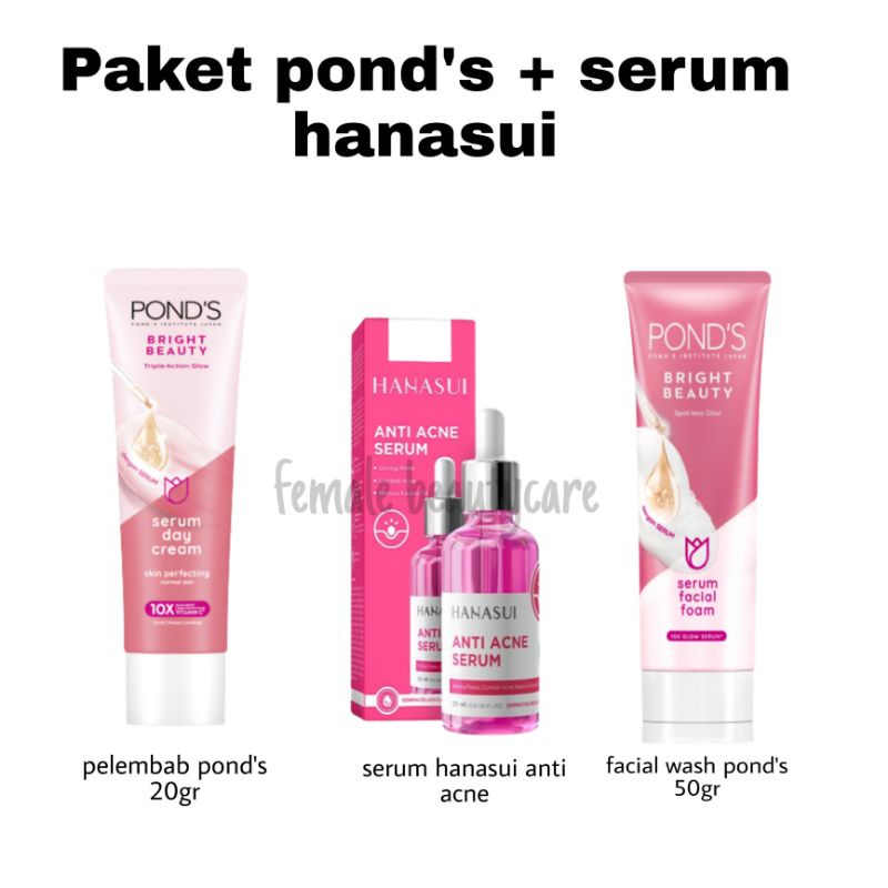 Paket Skincare 3in1 - POND'S BRIGHT BEAUTY SERUM DAY CREAM 20GR - FACIAL WASH PONDS  BRIGHT BEAUTY 5