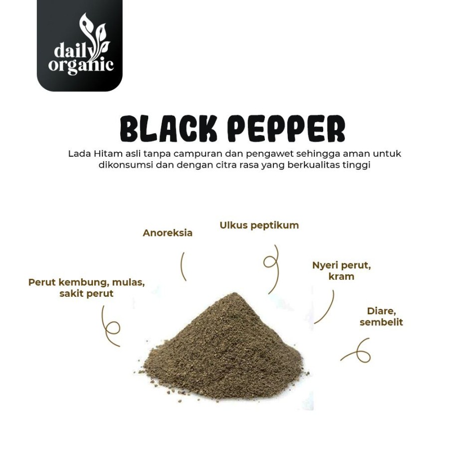 Lada Hitam Bubuk Ground Black Pepper Daily Organic