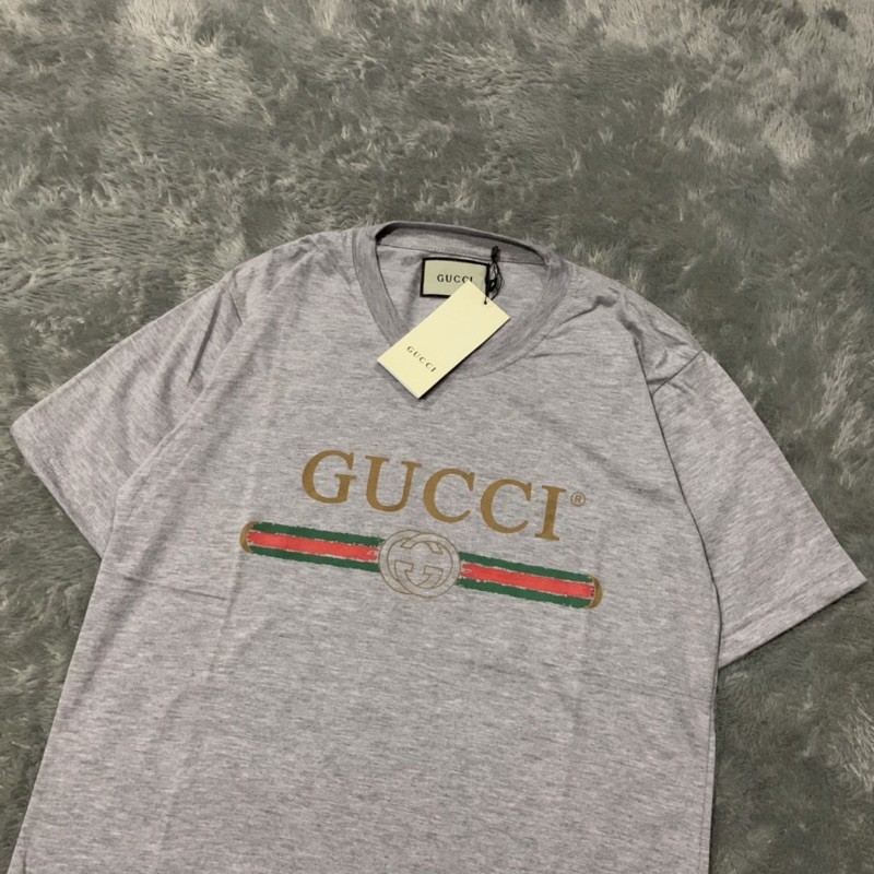 Kaos Tshirt Gucci Basic Grey Fulltag &amp; Lebel