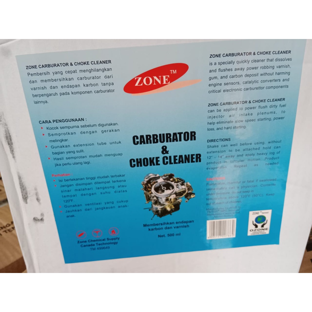 Zone Carburator &amp; Choke Cleaner 500 ml Pembersih Carburator