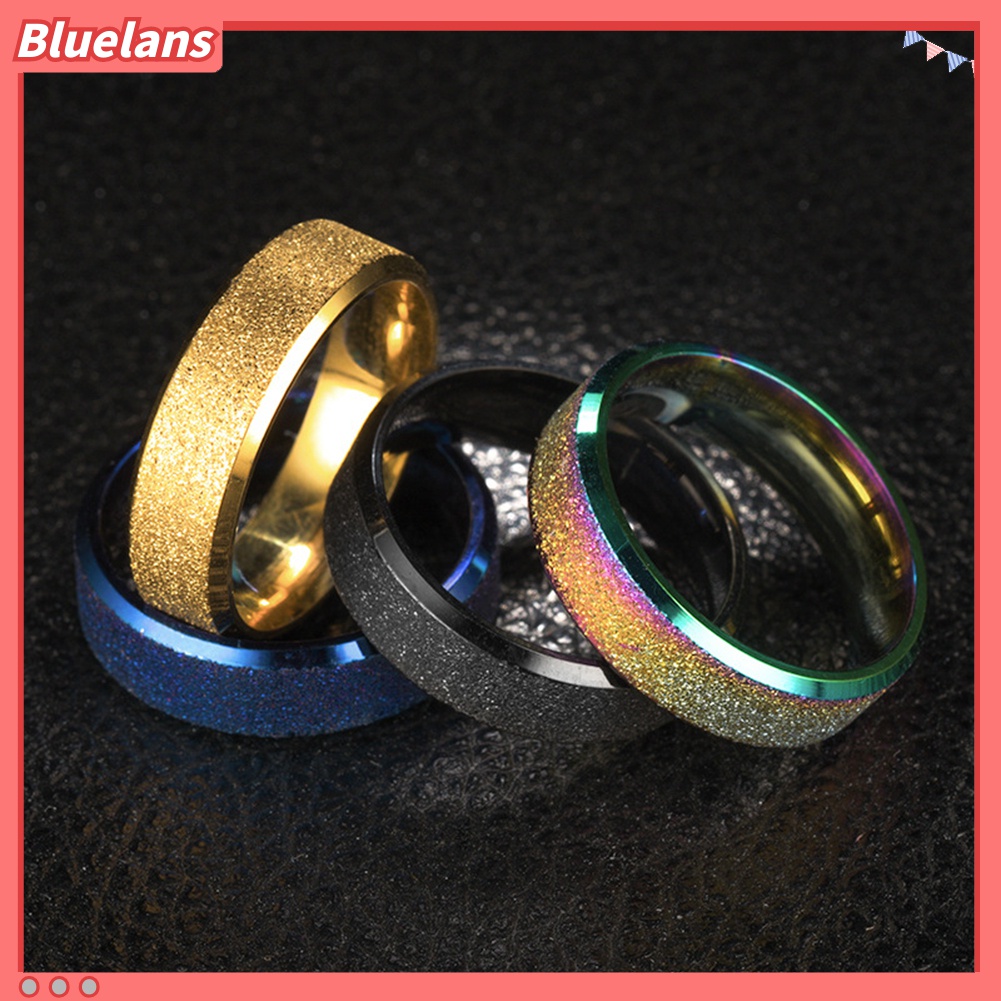 Cincin Jari Model Double Beveled Frosted Untuk Pria Dan Wanita