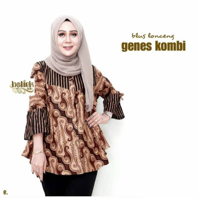 Rifa Blouse Blus Lonceng Pastel Soft Atasan Batik Modern Casual Kerja Seragam Kantor Muslim