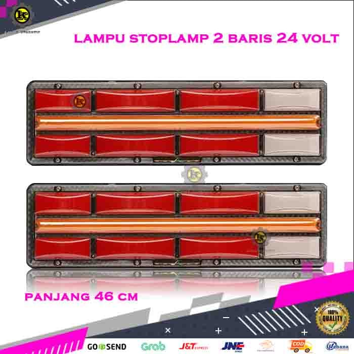 Lampu Variasi Stoplamp Running 2 Baris Rem BelakangMobil Truk Canter 24 Volt