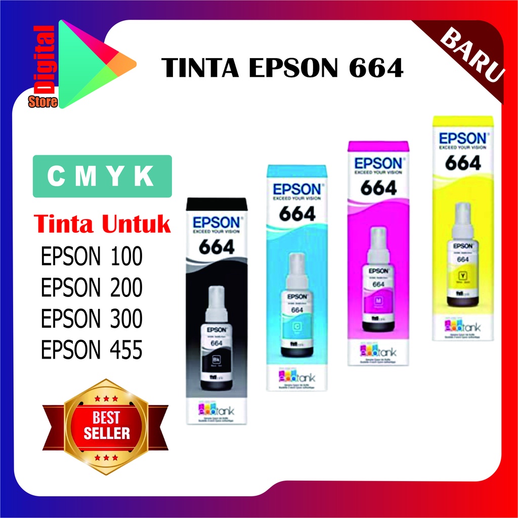 1 DUS Tinta Epson 664 For Printer L110 L120 L210 L220 L300 L310 L350 L355 L360 L455 L550