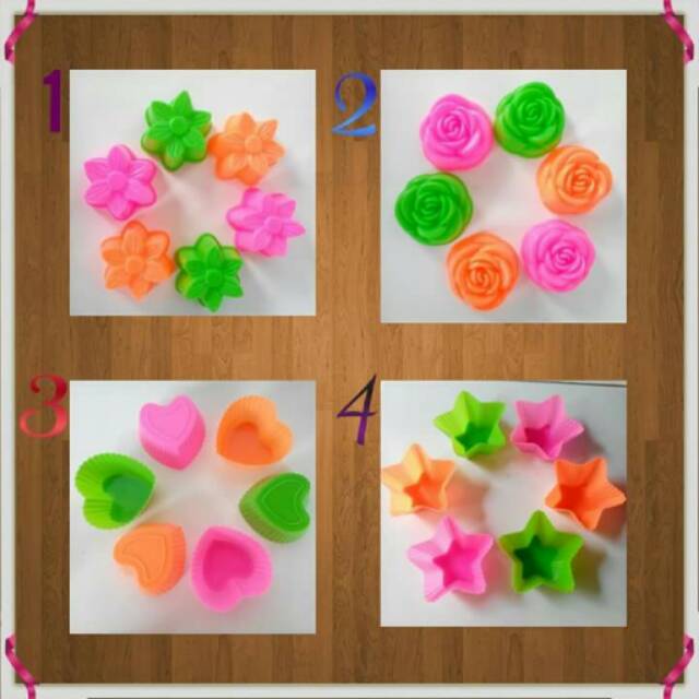 Cetakan Bolu Kukus Mawar Love Tulip Bintang Puding Plastik