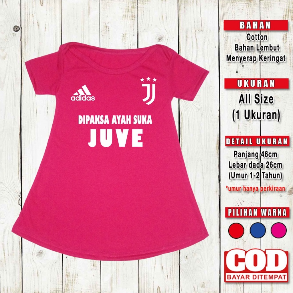 Dress Anak Perempuan Bola  DIPAKSA AYAH SUKA JU--VE Pakaian Bayi Cantik Dres Baju Bola Anak Jersey K