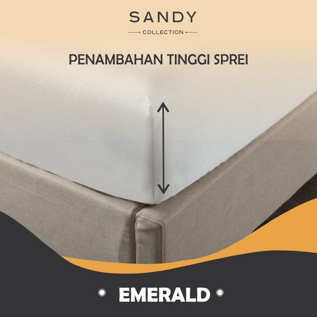 Penambahan Tinggi Sprei Emerald Katun Jepang Sandy Collection