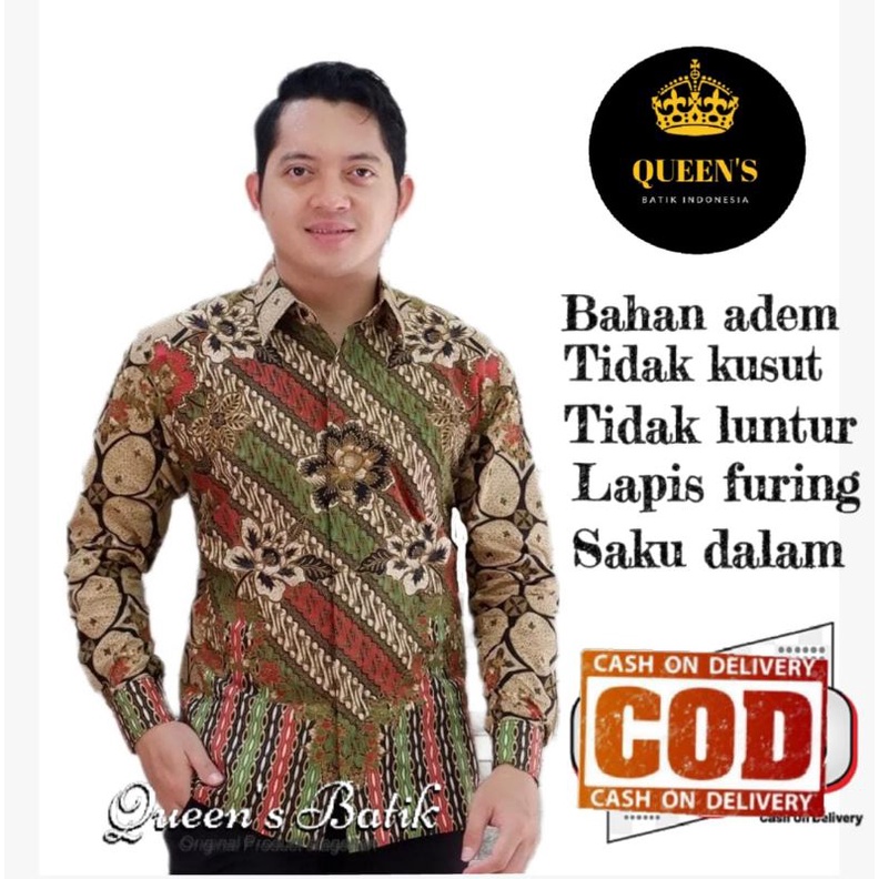 Baju batik solo Baju batik Pria Baju batik Pria solo lengan panjang Baju batik terbaru