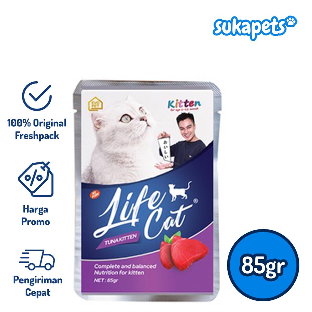 Life Cat Pouch Kitten Tuna Makanan Kucing Basah 85gr