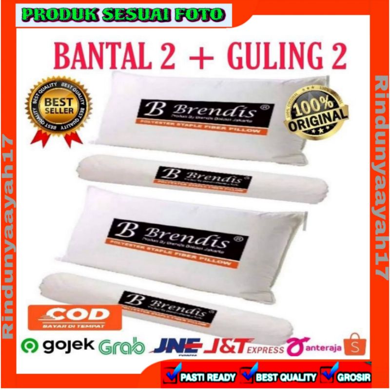 [100%ORIGINAL]Bantal Kepala hotel Brendis &amp; guling Brendis 2 set ( 2 bantal + 2 guling )