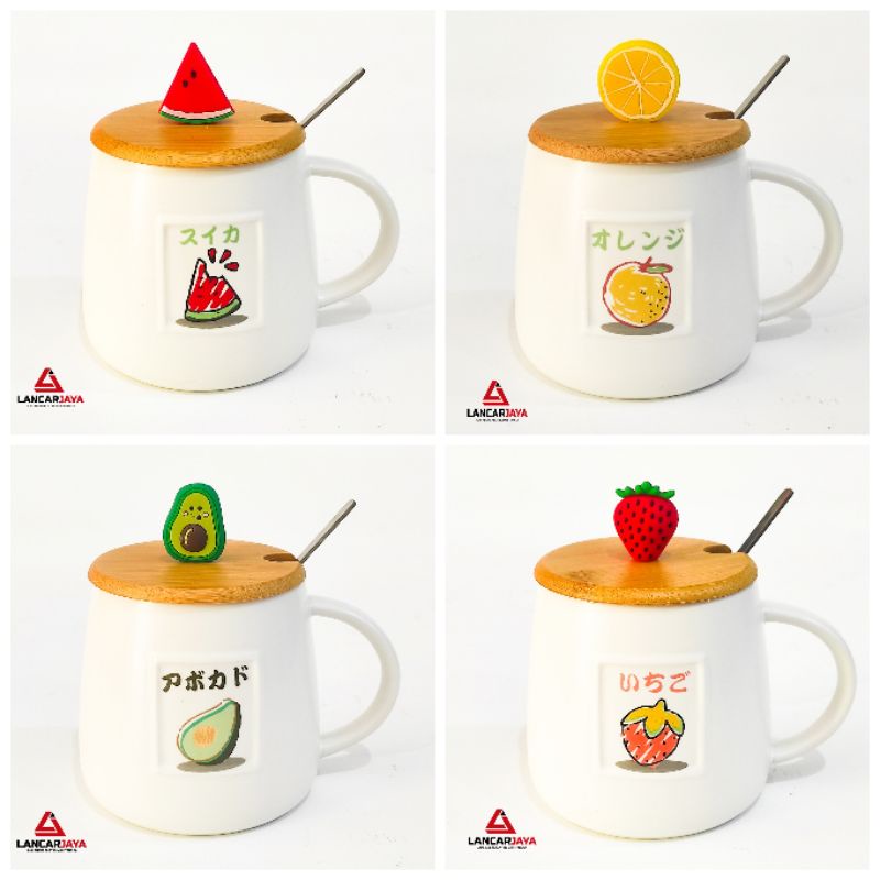 Cangkir Keramik Buah / Mug Keramik Buah / Cangkir Lucu / Mug Lucu / Mug Unik / Mug Kopi 400 ml