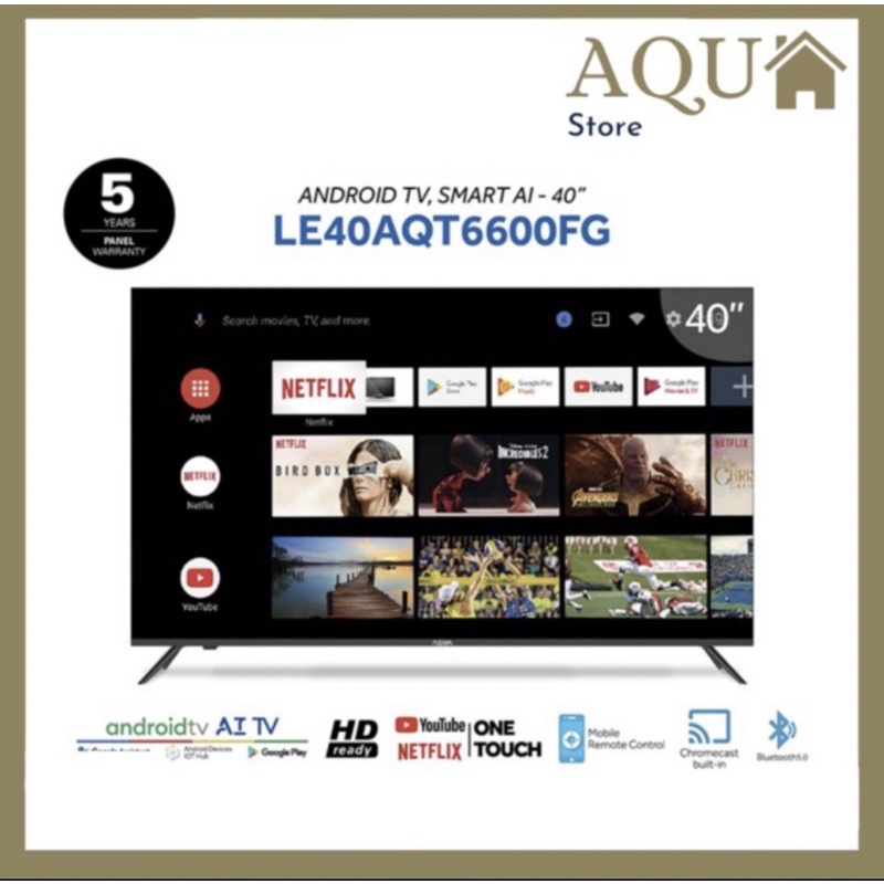 AQUA TV LED 40 INCH SMART ANDROID TV JAPAN AQT6600