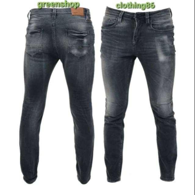 Slimfit jeans pria greenlight 0905 HITAM ORIGINAL