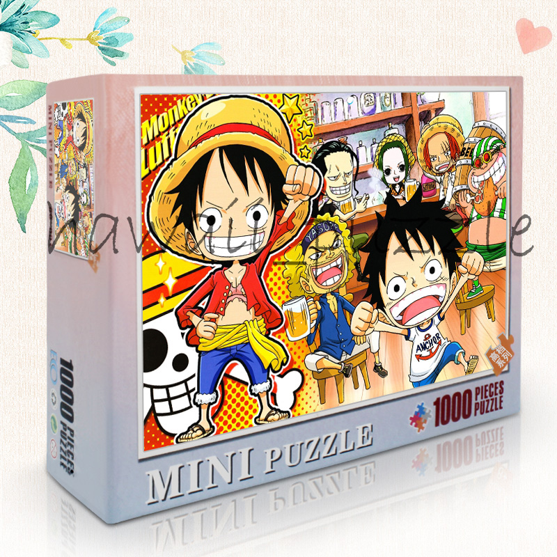 Mini Puzzle 1000 pcs Mainan Jigsaw Puzzle-ONE PIECE CARTOON