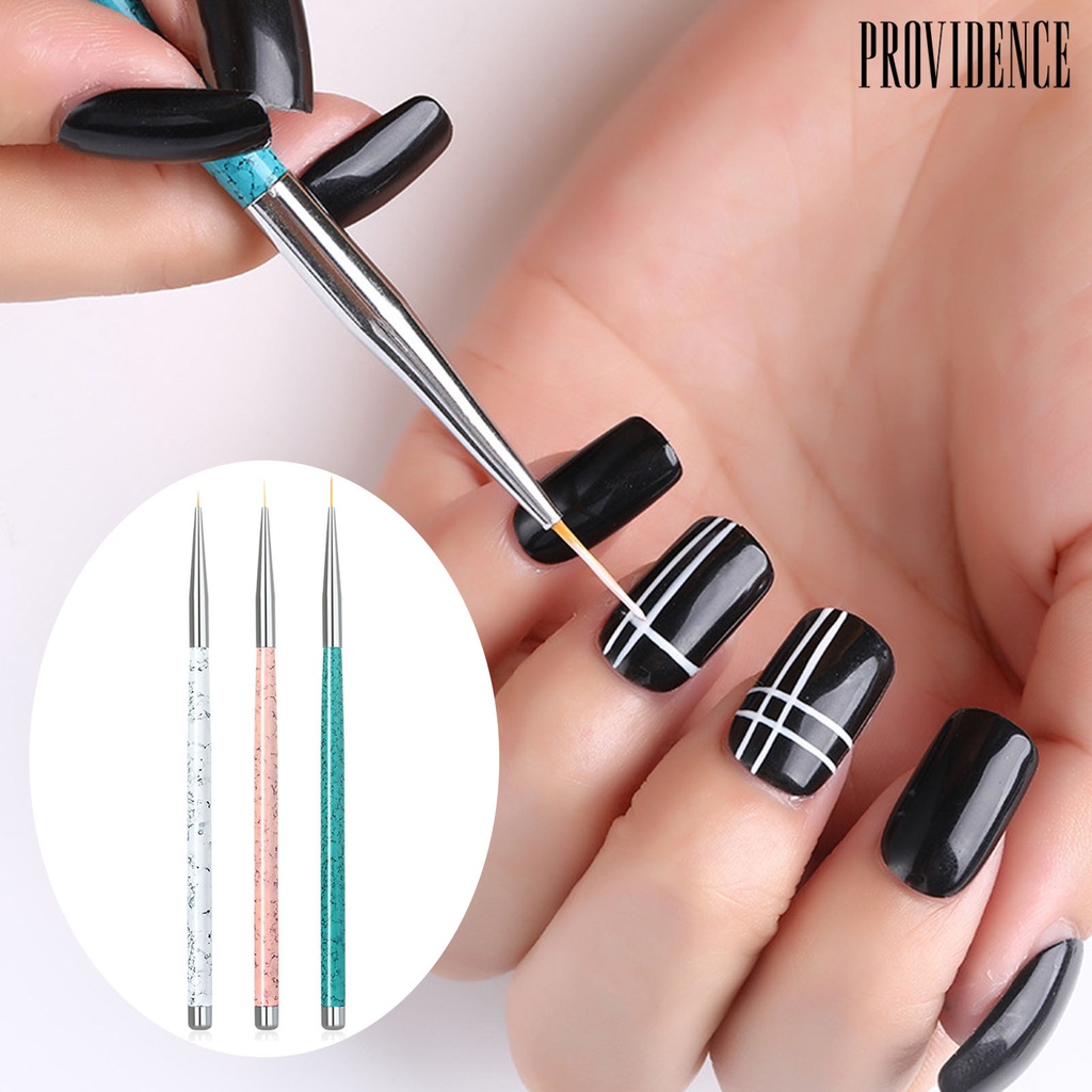 Providence 3Pcs Nail Pens Multifunctional Easy to Use Plastic Nail Art Drawing Liners for Salon