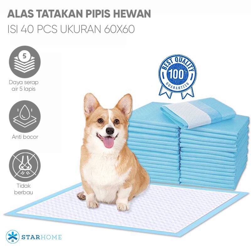 Pet Underpad 60x60 cm Training Pad Kucing Anjing Perlak Kucing Alas Pipis Kucing Tatakan Toilet Portable Toilet Pet