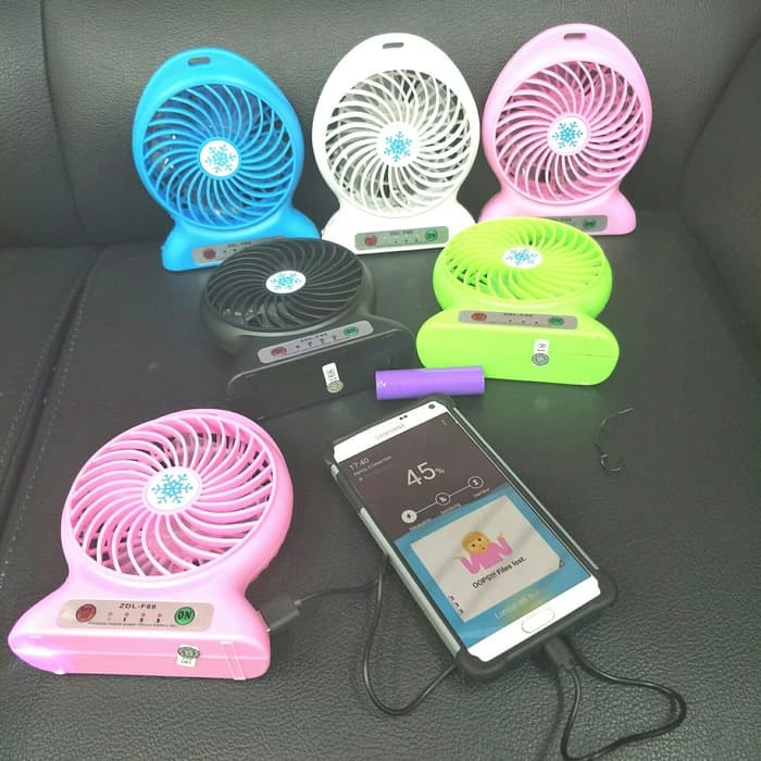 Jual Kipas Angin Mini Portable + Power Bank + / Pb Mini Fans Powerbank