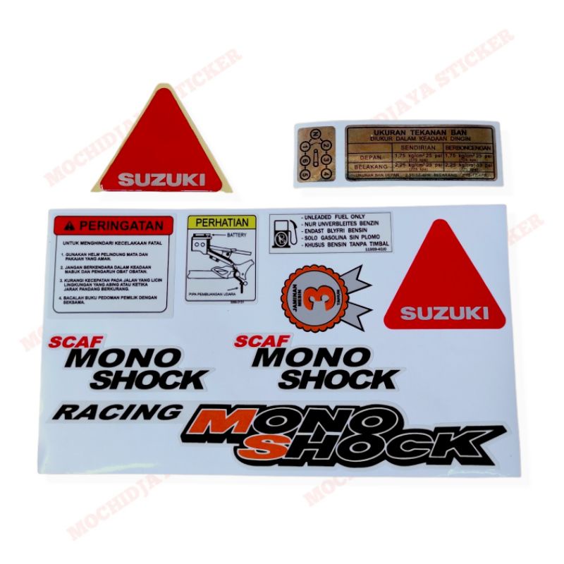 STIKER WARNING SET SUZUKI SATRIA LUMBA EMBLEM SUZUKI