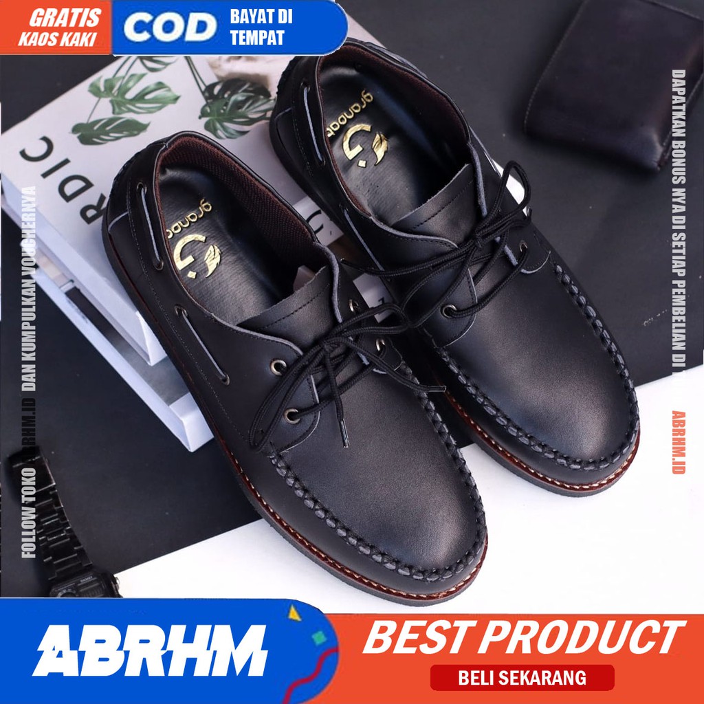 ABRHM X DIVAS Sepatu Kasual Pria Sepatu Kerja Kantor Semi Formal Kuliah Sepatu Pria Casual kulit asli Cowok / Cowo Keren Oxford Original Murah Terlaris