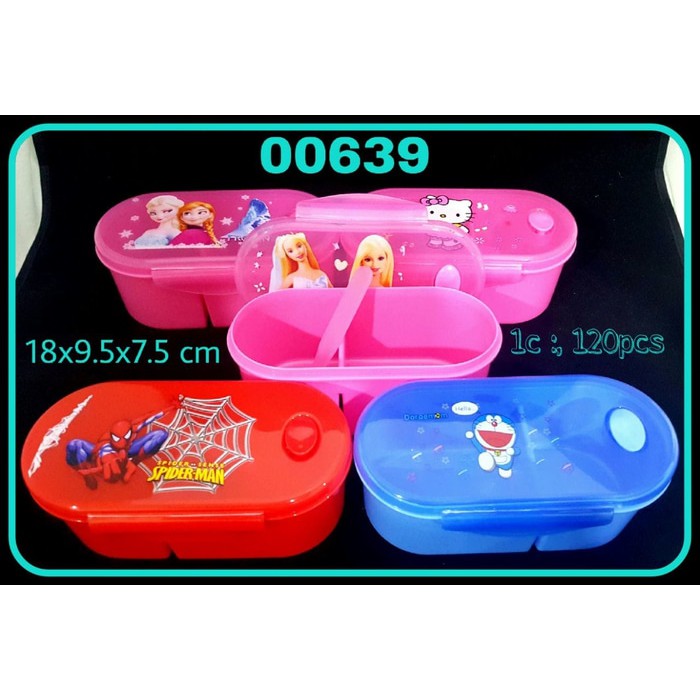 Promo LUNCH BOX PANJANG  TEMPAT MAKAN   KOTAK MAKAN ANAK LUCU Berkualitas