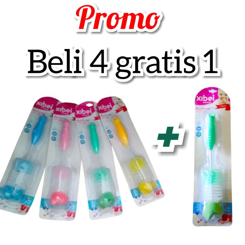 Promo Beli 4 gratis 1 Sikat Botol Susu besar jumbo  Bayi xibei sikat sponge Pembersih botol aman asl