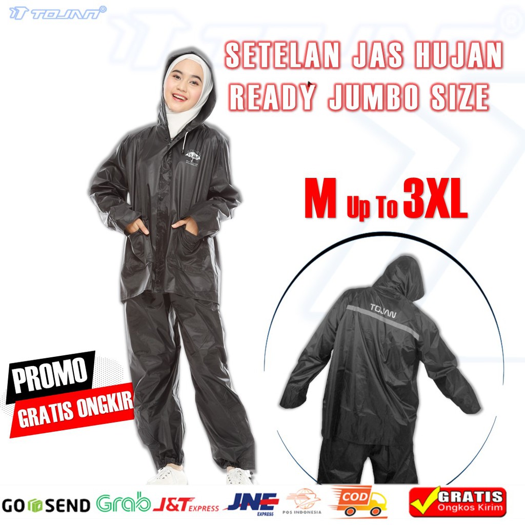 Tojan Jas Mantel Jaket Baju Hujan Training Trening Setelan Baju Hujan Pria wanita Murah Tebal