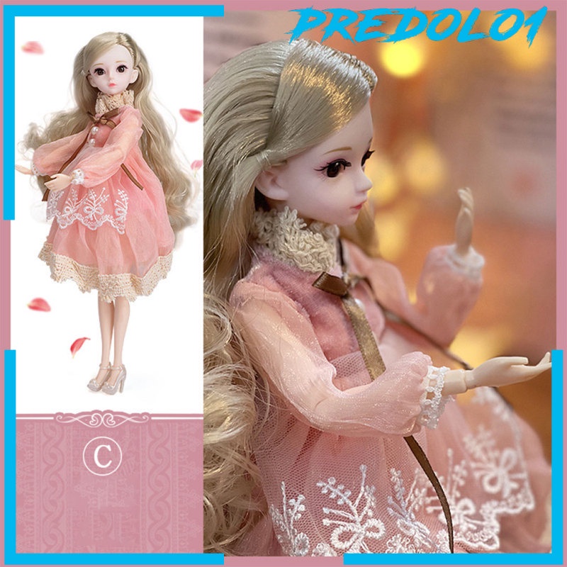 [PREDOLO1] Lovely 30cm Doll Toys Movable Joints with Full Set Clothes Girls Toys