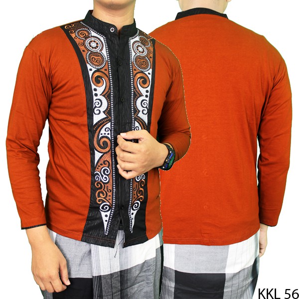 Baju Koko Lengan Panjang Casual Katun Coklat Muda – KKL 56