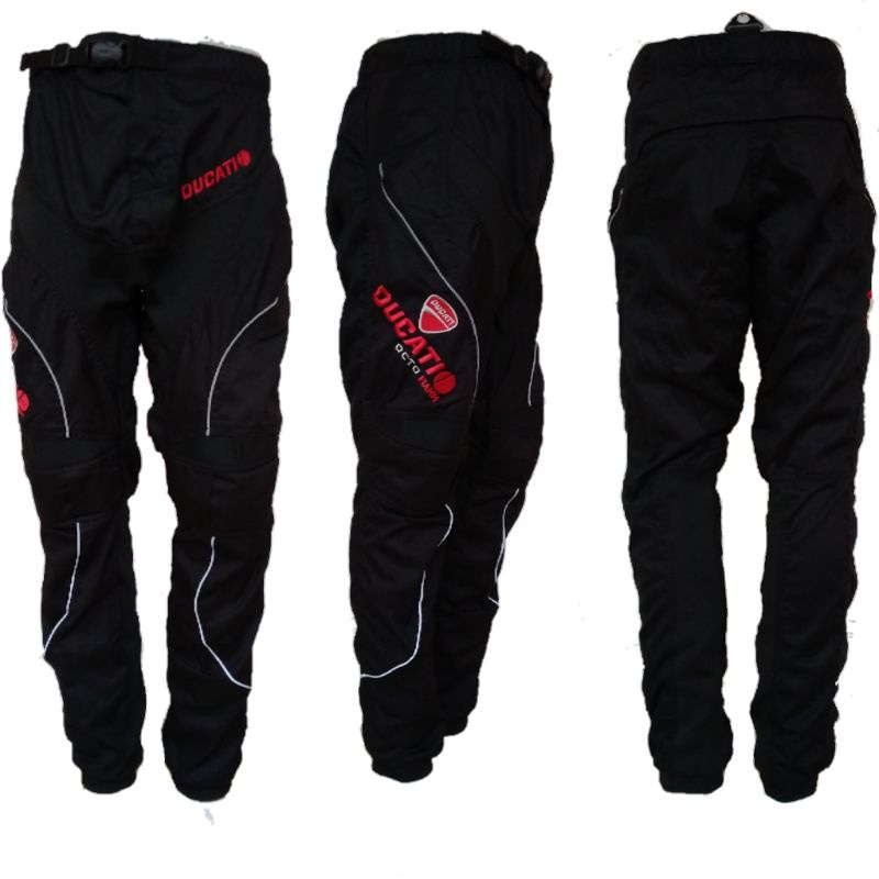 Road Celana Premium Panjang Trail Cross Motocross Adventure Touring Motor Logo Bordir Hitam Ducati