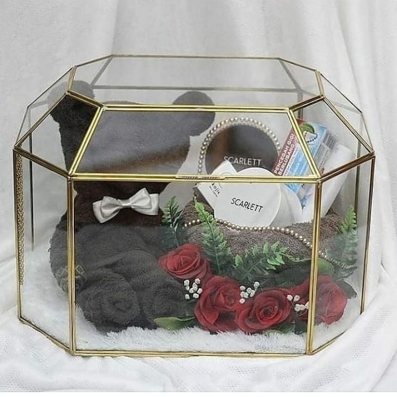 box mahar seserahan kaca / box hantaran seserahan unik / box mahar