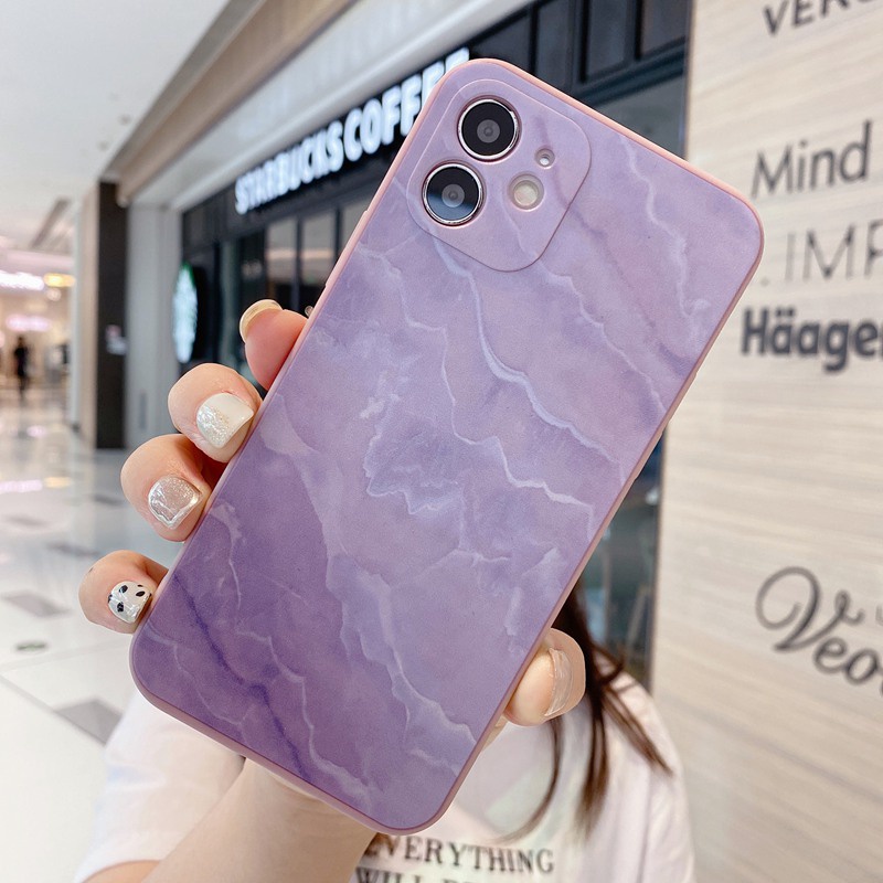 Purple & Green Marble Pattern Soft Case OPPO A57 A39 F1S F5 Youth A83 F11 F9 A52 A92 A92S A9 A5 A31 2020 A53 A33 A3S A7 A5S A12 K3 K5 Realme C1 X XT F1 Plus A11K A91 Reno 3 5 Reno4 F A15 A35 A15S A54 A74 A93 A16-1