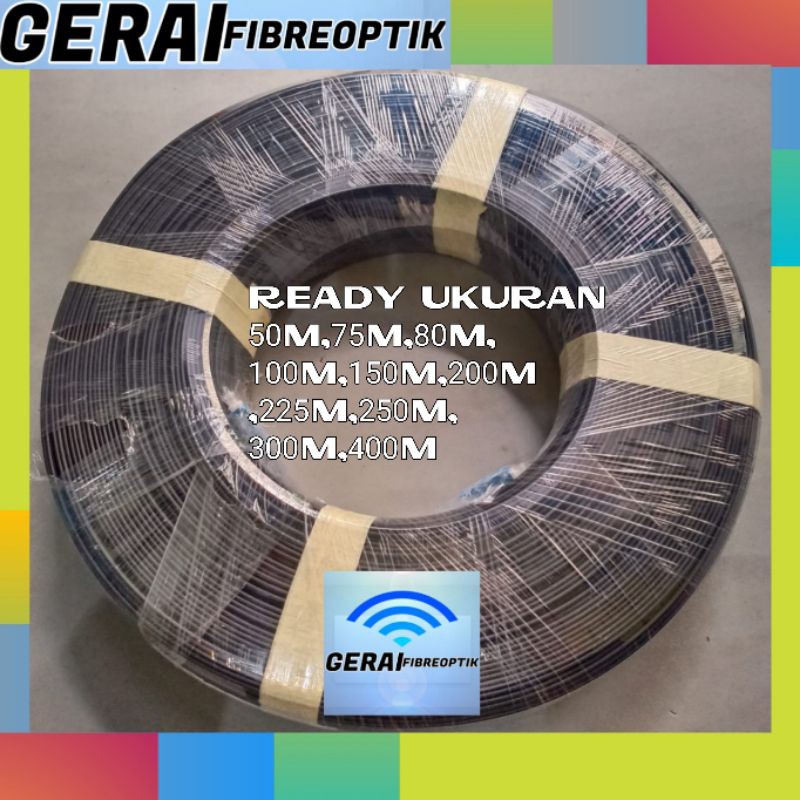 Kabel FO 80 Meter Precon Siap Pakai - FTTH Dropcore 1 Core Singlecore Fiber Optik