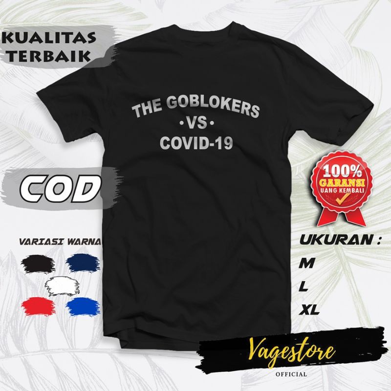 PAKAIAN ATASAN BAJU KAOS THE GOBLOKERS VS SMART PEOPLE COVID 19 BOBON SANTOSO ORIGINAL PRIA MURAH