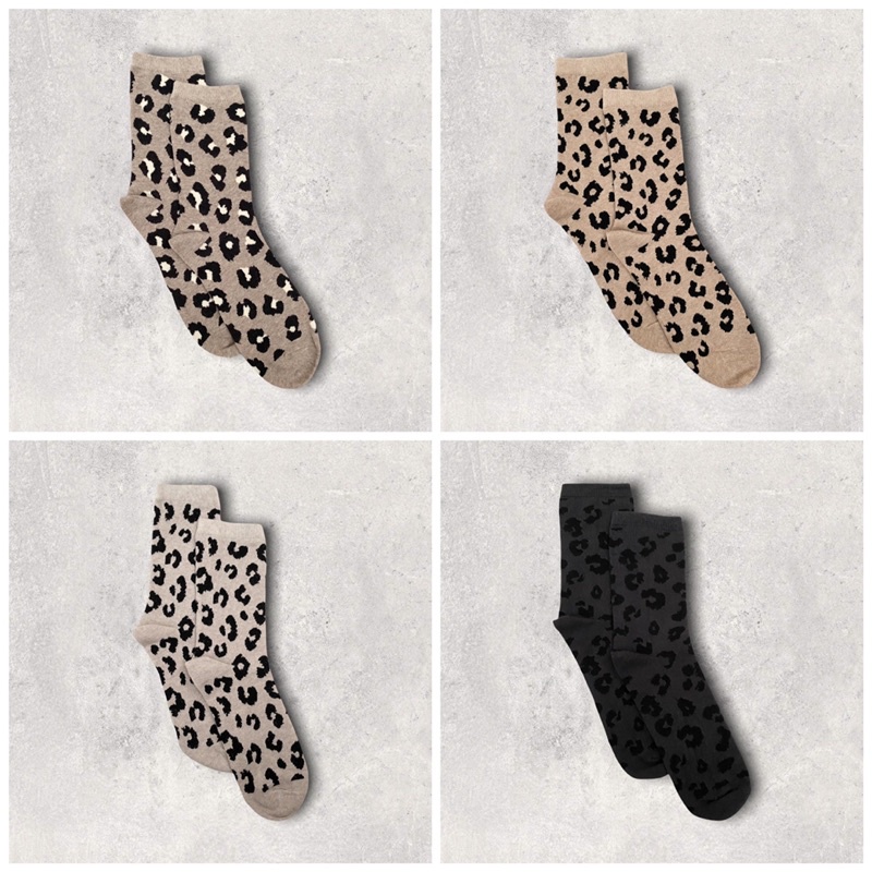 KAOS KAKI MOTIF LEOPARD / KAOS KAKI MOTIF LUCU WANITA