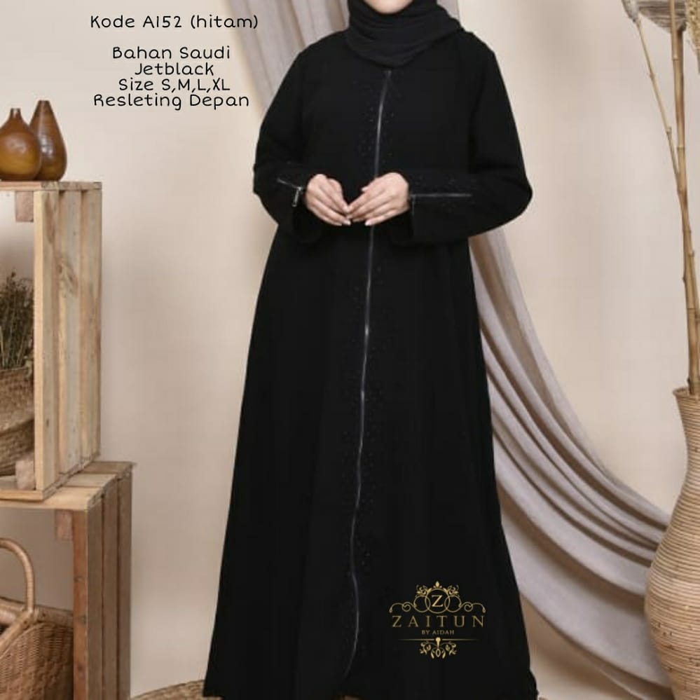 Abaya kombinasi terbaru - gamis hitam kekinian - zy mata hitam (AZ02)