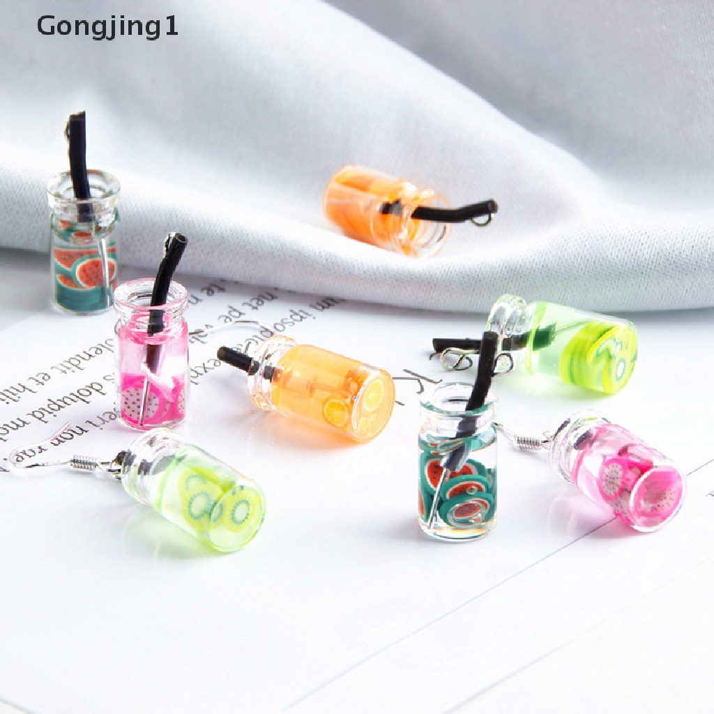 Gongjing1 5Pcs / Set Liontin Bentuk Botol Buah Bahan Resin Untuk Kerajinan Tangan / Perhiasan DIY