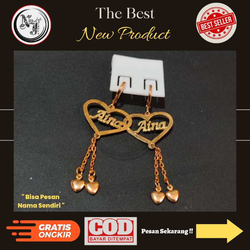 Anting Anak Lapis Emas || Anting Nama || Anting Anak