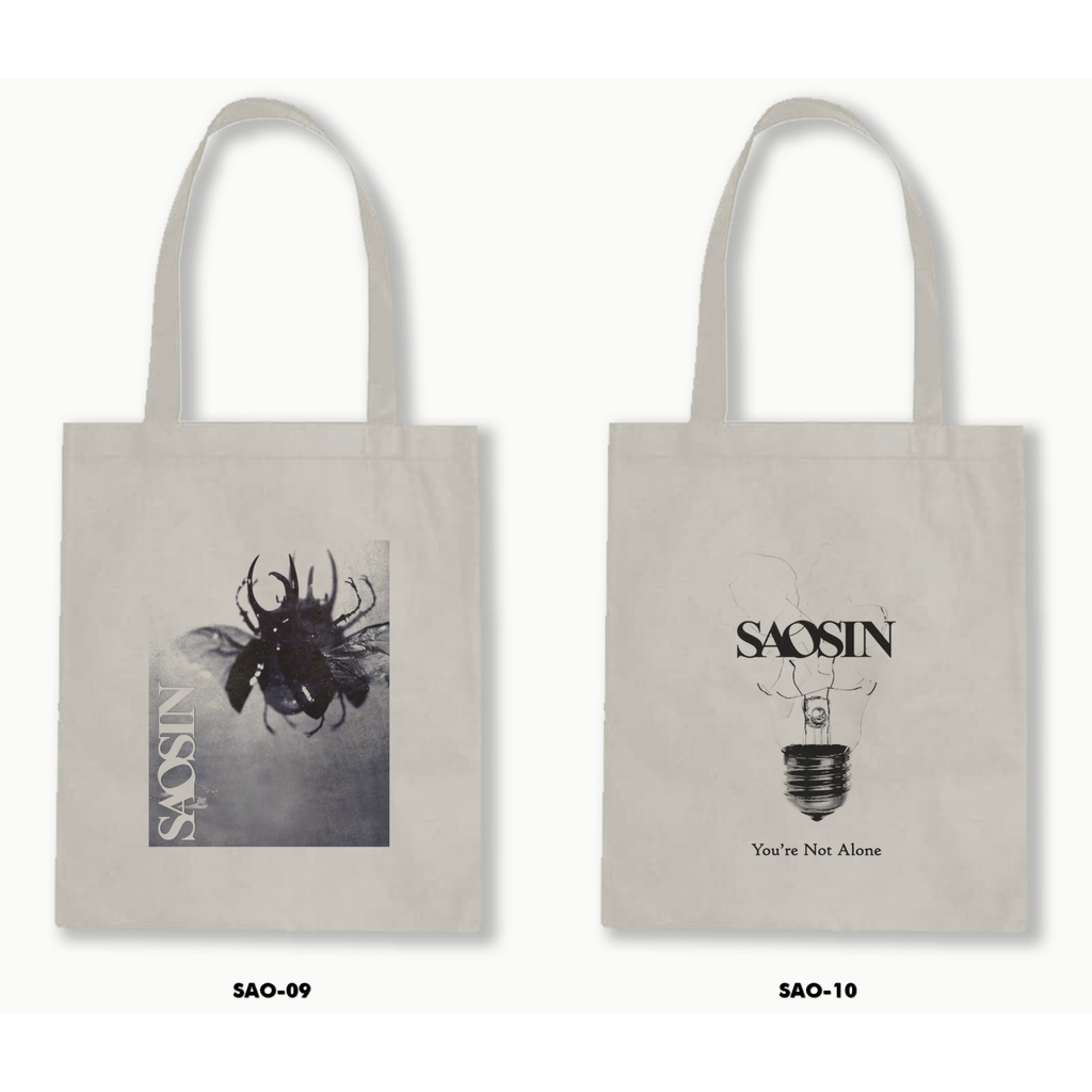 Tas Tote Bag Resleting Kanvas/Blacu  - Saosin