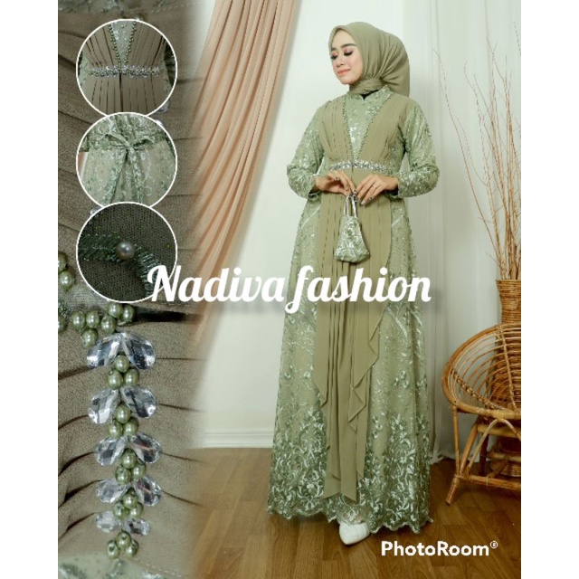 0Nadiva fashion KEBAYA GAMIS NAYLA DREE / SAVANA DRESS / GAMIS TILLE BORDIR / GAMIS PESTA MODERN / G