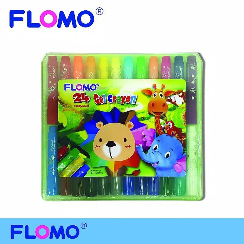 

FLOMO SLICK GEL CRAYON 24 WARNA - SUPER SMOOTH & PLASTIK PP BOX
