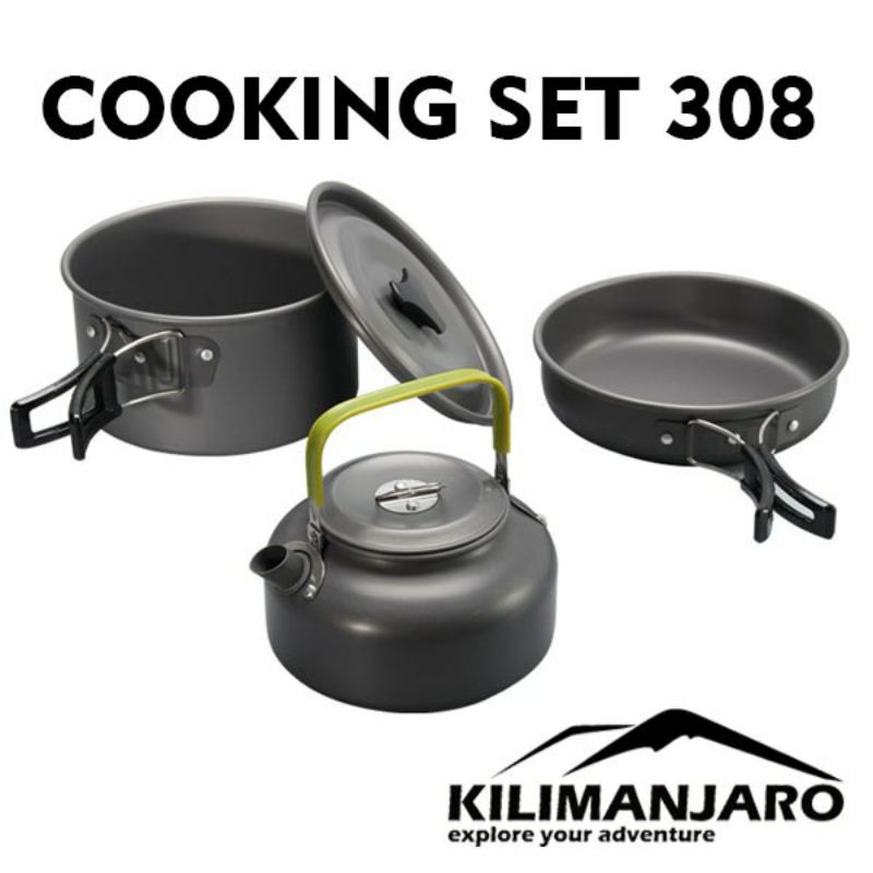 Nesting Cooking Set Outdoor DS 308 DS308 Include Ketel Teko