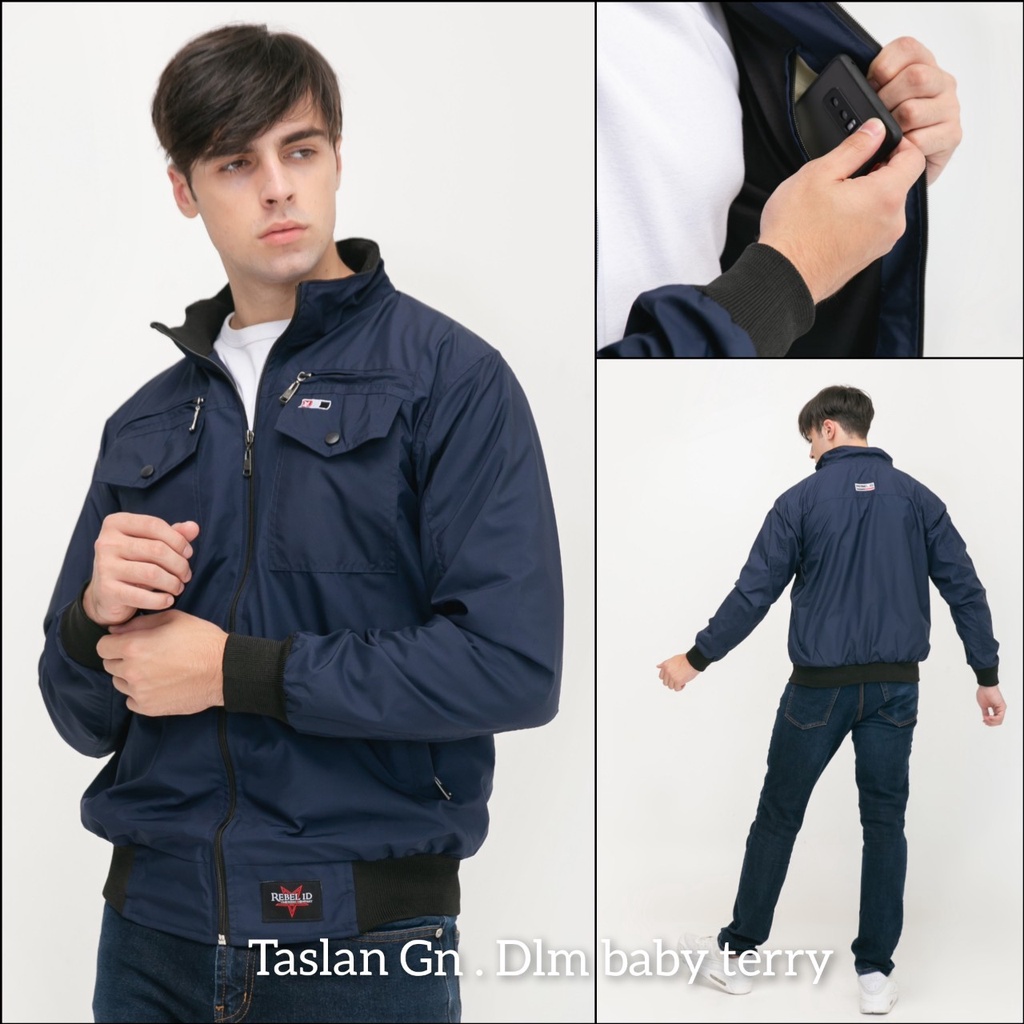 Jaket Pria Keren Terbaru Distro Bandung Rebel Id Parasut Premium Taslan Gn