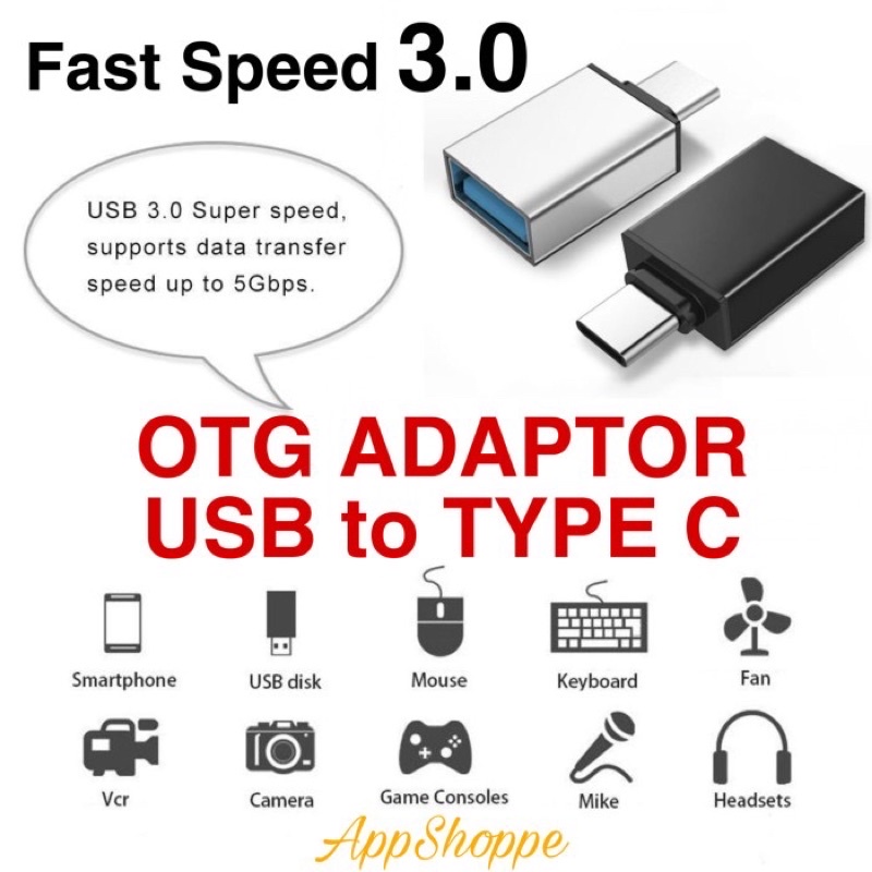 OTG Adaptor Converter Adapter USB to Type C 3.0 Fast Speed