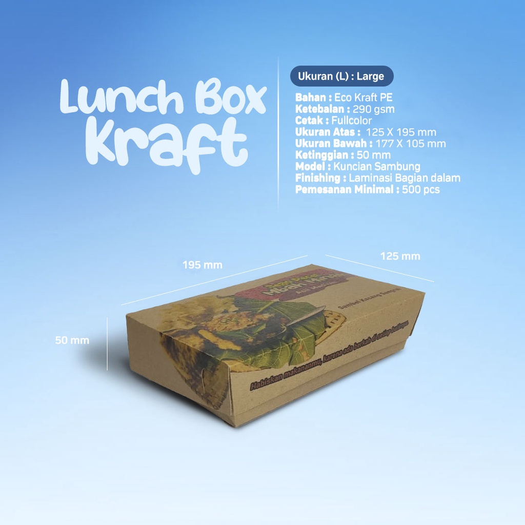 

Cetak Paper Lunch Box Custom - Ukuran (L) Large