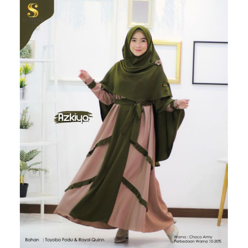 Ready stok couple Azka Azkiya by SS hijab Koko size S, Gamis only size S